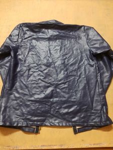 new condition navy blue leather jacket