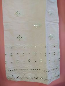 White Mirror-Embellished Palazzos