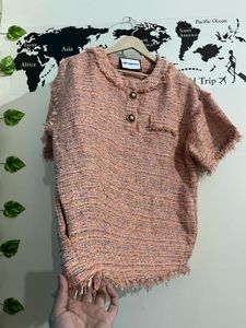 Frayed Tweed Top