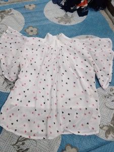 Cute Heart Print Top