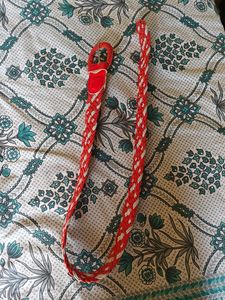 Red and White braided belt