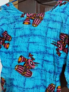 Blue Drum Print Tunic