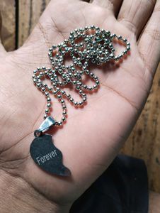 FOREVER- Half Heart Steel Chain