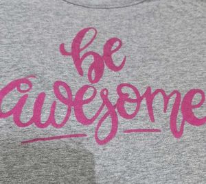 Solid Casual Quote Printed T-Shirt