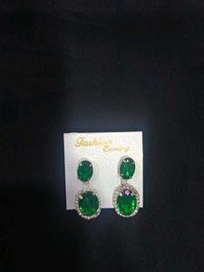 Green Diamond Earrings