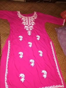 Pink Embroidered Kurta