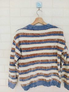 Striped Knit Pullover Sweater