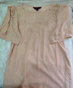 Zink London Size-L  Peach Lace Top