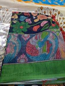 Pure Lenin Kalamkari Saree