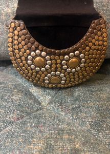 Boho Brass Studded Crossbody Bag