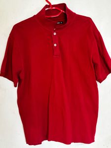 Zudio Stylish Red Polo Shirt - Size XL