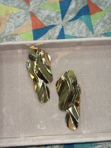 Statement Gold &amp; Emerald Earrings