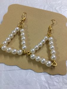Pearl Bead Triangle Earrings
