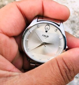 Unisex Silver Analog Watch