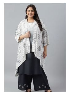 Elegant White Printed Shrug