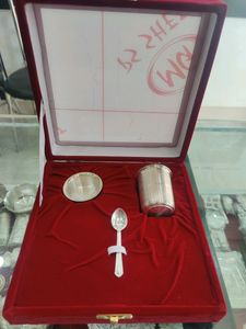 Pure Silver Bartan Set Wth Velvet Box