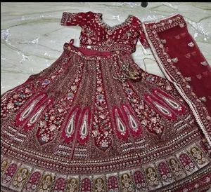 Maroon Embroidered Lehenga Choli Set