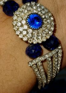 Silver and Blue Rhinestone bracelet