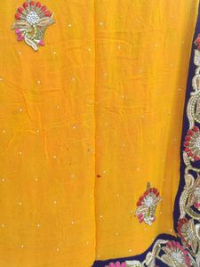 Yellow And Pink Dual Shade Saari