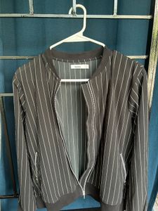 Black Striped Lightweight Jacket