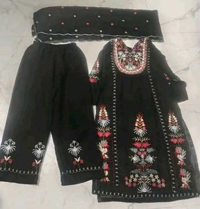 Embroidered Black Shalwar Kameez Suit