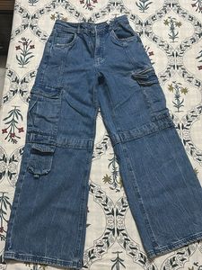 A Classic Denim Cargo With Beautiful Pockets