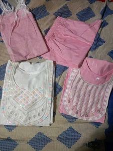 Set Of 2 Kurta , 1 Pant And Duppata For Women