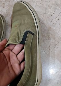Olive Green Decathlon Slip-Ons