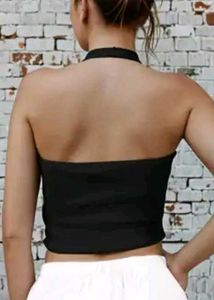Chic Black Halter Crop Top