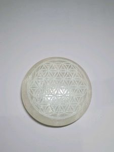 selenite mini disc plate stone cleansing charging