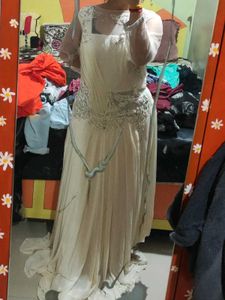 Classy White Gown 😍🔥 Saree Design