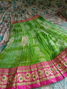 Green Embroidered Boho Skirt