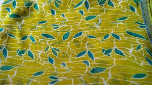 Yellow Floral Print saree
