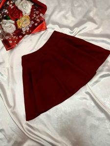 🎀Burgundy Pleated Mini Skirt🎀