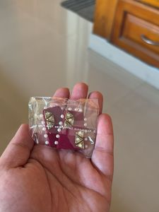 Fabric With Pearl And Mirror Work Handmade Earring