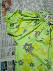 Floral Print Green Top