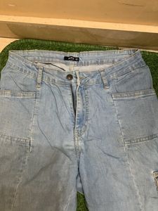 Blue Denim Baggy Jeans