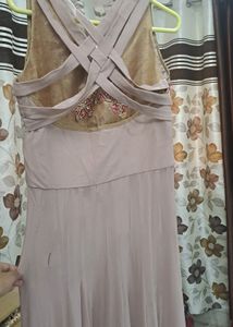 Lycra Gown With Pant And Dupatta- Mauve Color