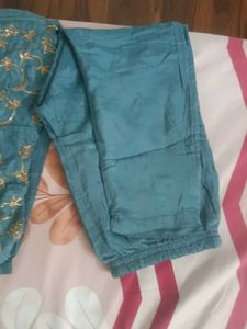 Teal Embroidered Kurta Set