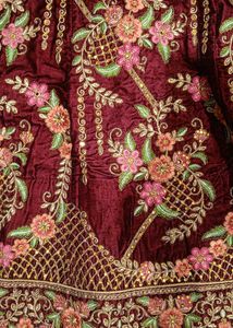 Maroon Embroidered Lehenga Choli