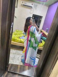 Elegant Blue Printed Saree