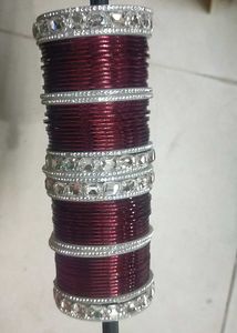 Metal Mehroon Bangles