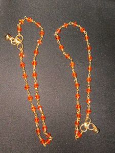 Orange Crystal Anklets