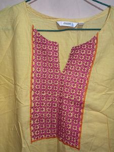 Yellow Embroidered Kurta