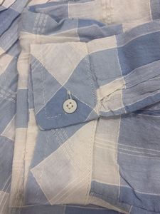 Blue &amp; White Checked Top