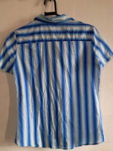 Striped Blue Button-Down Shirt