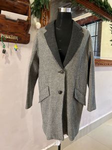Grey Check Coat For Ladies