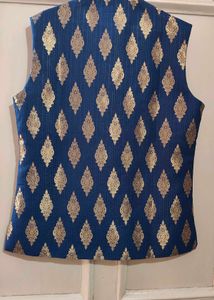 Navy Blue Jacket &amp; Gold Kurta