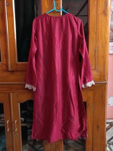Elegant Maroon Embroidered Kurti
