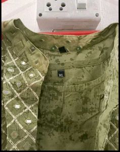 Olive Green Embroidered Kurti